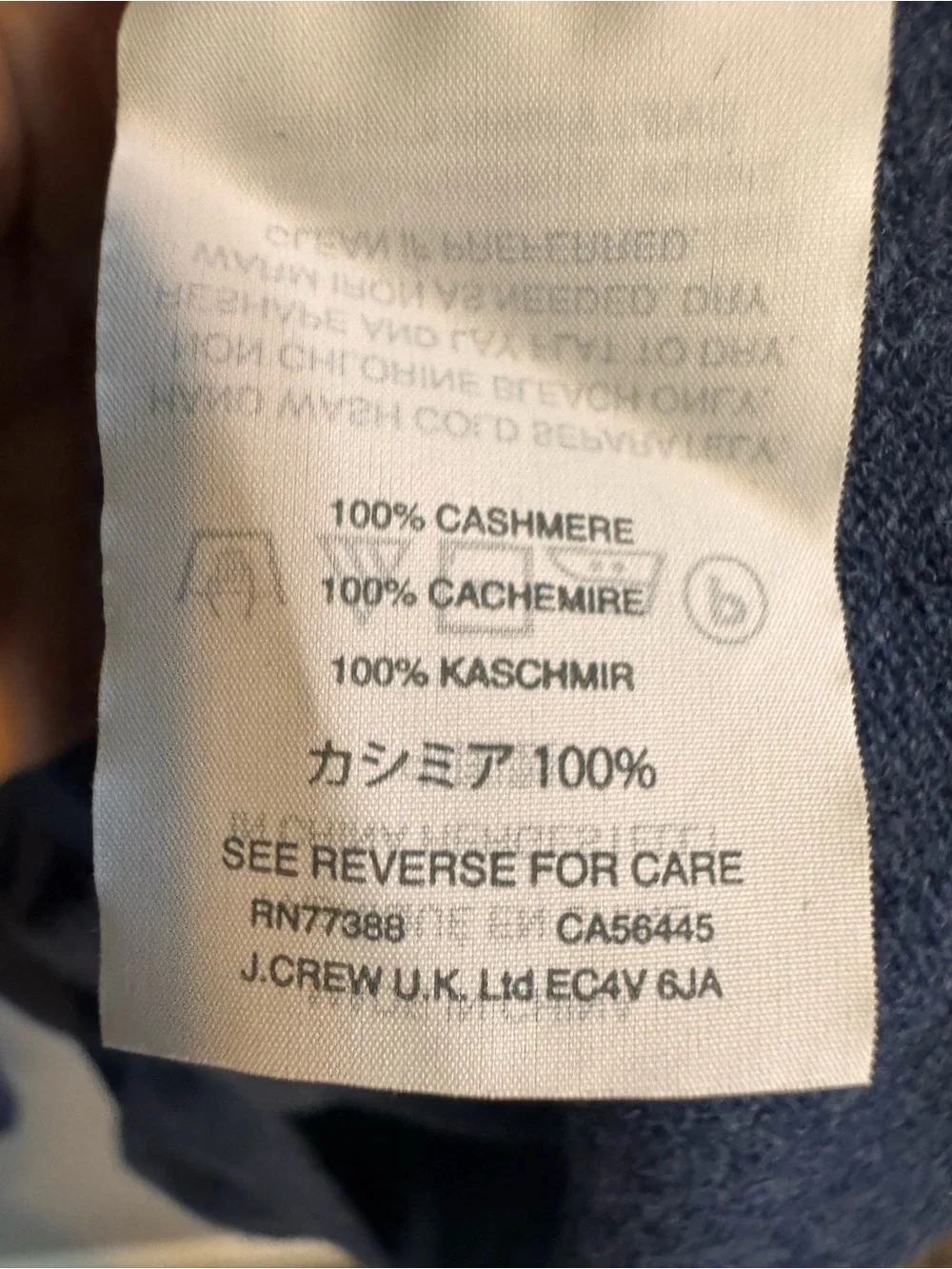 J.Crew Carriage Men's LT 100% Cashmere V-Neck Sweater Blue Italian Yarn
